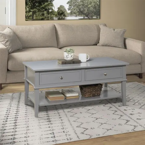 Dorel Franklin 2 Drawer Rectangular Coffee Table - Grey – image 1