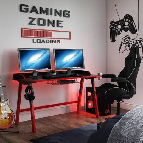 Fuego Gaming Desk in Black / Red – image 1