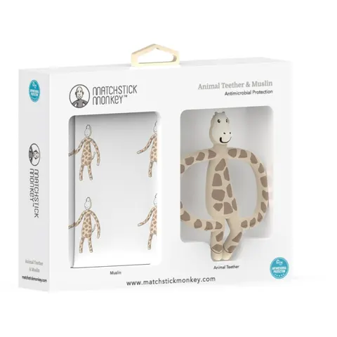 Matchstick Monkey Animal Teether & Muslin Giraffe Gift Set – image 1