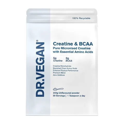 Dr Vegan Creatine & Bcaa, 240G Unflavoured, 30 Servings – image 1
