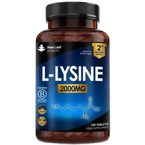 L-Lysine Tablets 120 Vegan Tablets 2000mg Per Serving – image 1