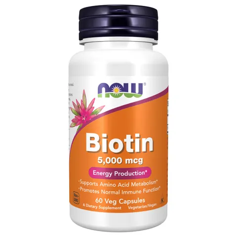 NOW Foods Biotina - 5000mcg - 60 vcaps – immagine 1
