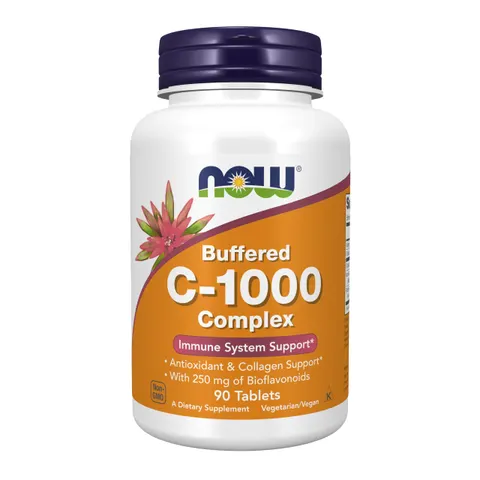 NOW Vitamin C-1000 Complex with Bioflavonoids – 90 Buffered Tablets – image 1