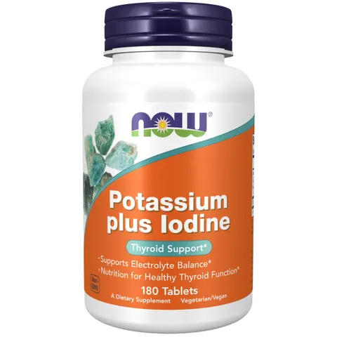 NOW Foods Potassium plus Iodine - 180 tabs – image 1