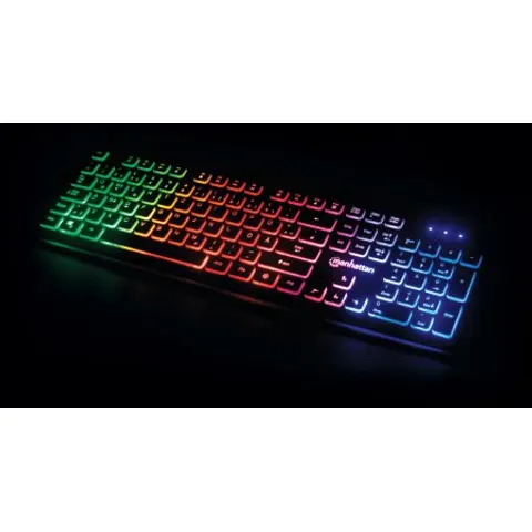 MANHATTAN Ultraflache USB-Gaming-Tastatur mit LEDs – Bild 1