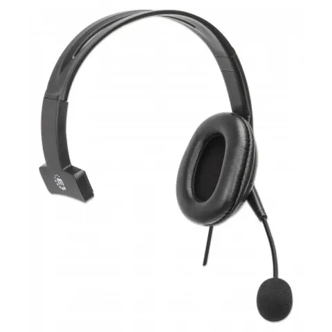 Manhattan Mono Over-Ear Headset (USB). Reversible Microphone Boom – image 1