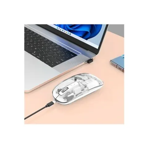 MH Transparente USB-A Funkmaus 4T weiss – Bild 1