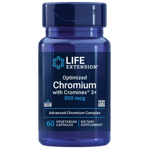 (60 vcaps) Optimized Chromium with Crominex 3+, 500mcg - 60 vcaps – image 1