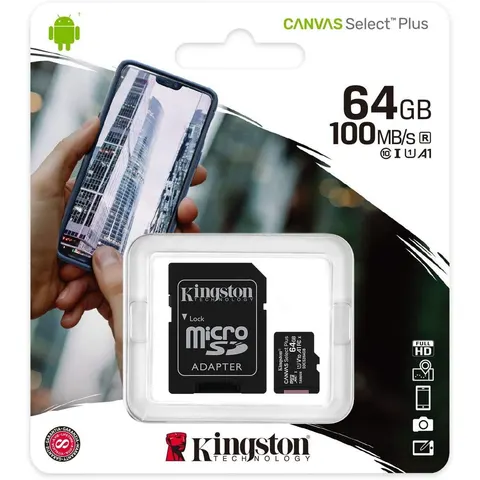 Kingston micro Sd XC 64 Gb Uhs-i Sdcs Canvas 80MBs – zdjęcie 1