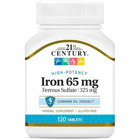 21st Century, Iron, 65 mg, 120 Tablets – image 1