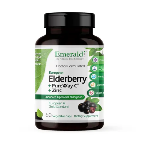Emerald Laboratories, Elderberry + PureWay C + Zinc, 60 Vegetable Caps – image 1