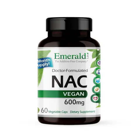 Emerald Laboratories, NAC Vegan, 600 mg, 60 Vegetable Caps – image 1