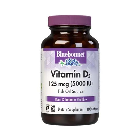 Bluebonnet Vitamin D3 5000 IU Softgels | Bone & Immune Support – image 1