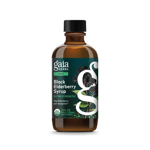 Gaia Herbs, Black Elderberry Syrup, 3 fl oz (89 ml) – image 1