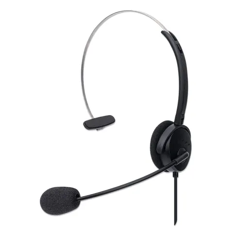 Manhattan Mono Over-Ear Headset (USB). Microphone Boom (padded). Polyb – image 1