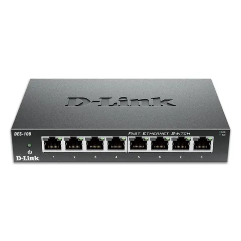 D-Link 8-Port Fast Ethernet Unmanaged Desktop Switch – DES108B – image 1