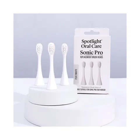 Spotlight Sonic Pro Toothbrush Replacement Heads x 3 - Pure White – image 1