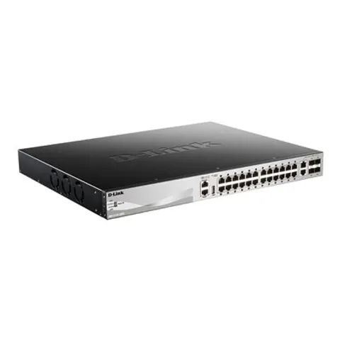 D-Link DGS-3130-30PS/E, 30-Port Layer 3 PoE Gigabit Stack Switch – Bild 1