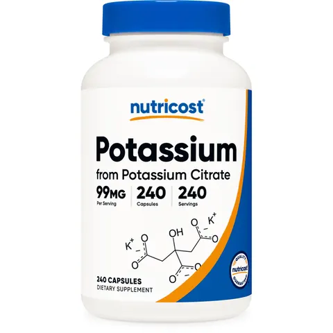 Nutricost, Potassium, 99 mg, 240 Capsules – image 1