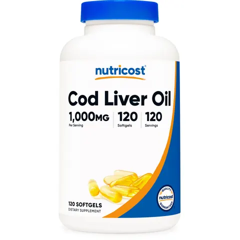 Nutricost, Cod Liver Oil, 1,000 mg, 120 Softgels – image 1