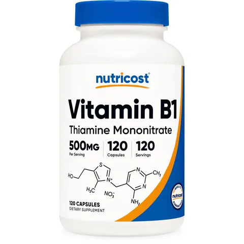 Nutricost, Vitamin B1, 500 mg, 120 Capsules – image 1