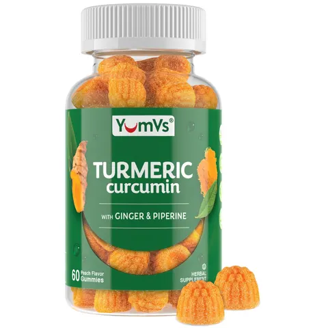 Turmeric Curcumin With Ginger & Piperine Gummies, Peach – image 1