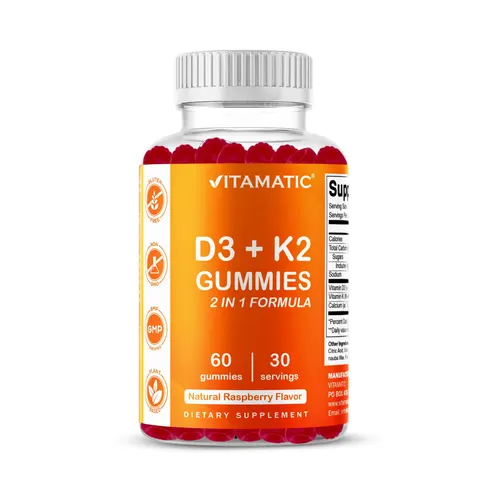 D3 + K2 Gummies, Natural Raspberry – image 1