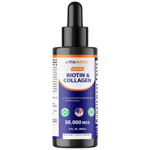 Vitamatic, Liquid Biotin & Collagen, 2 fl oz (60 ml) – image 1