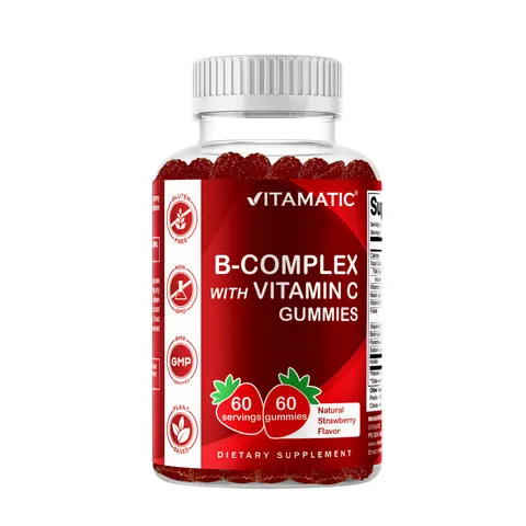 Vitamatic, B-Complex With Vitamin C Gummies, Strawberry, 60 Gummies – image 1