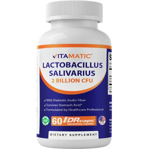 Vitamatic, Lactobacillus Salivarius, 2 Billion CFU, 60 DRCaps – image 1
