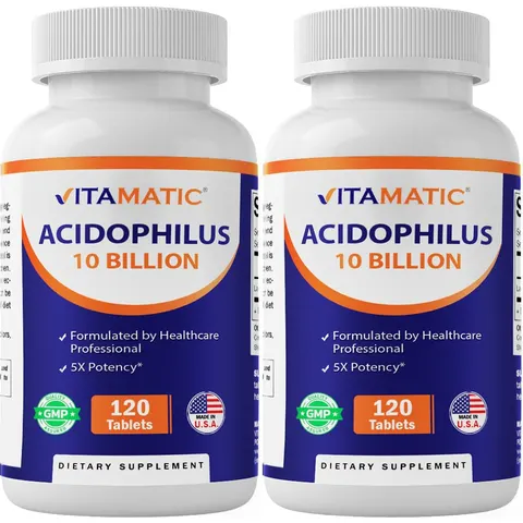 Vitamatic Probiotic 240 Tablets – 10B CFU Acidophilus, 5X Potency – image 1