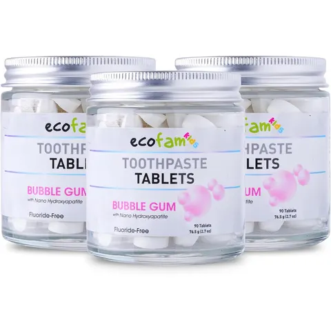 Toothpaste Tablets – Bubblegum | Nano Hydroxyapatite Chewable | Fluoride Free | 90 Tabs – image 1