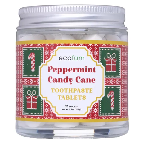 Candy Cane Toothpaste Tablets – Nano Hydroxyapatite, Fluoride Free | 90 Tabs – image 1