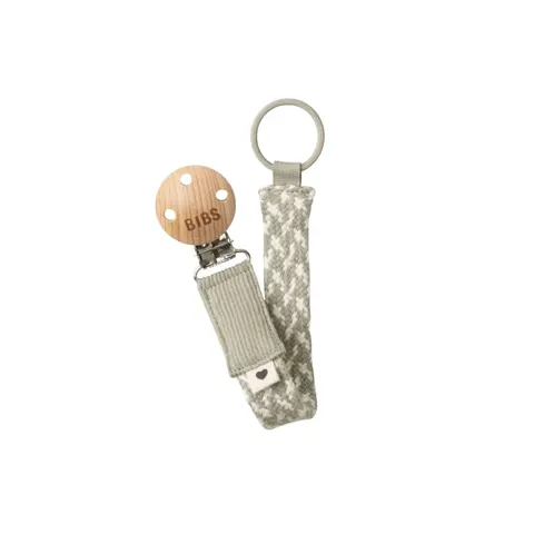 BIBS Pacifier Clip Braided - Sand & Ivory – image 1