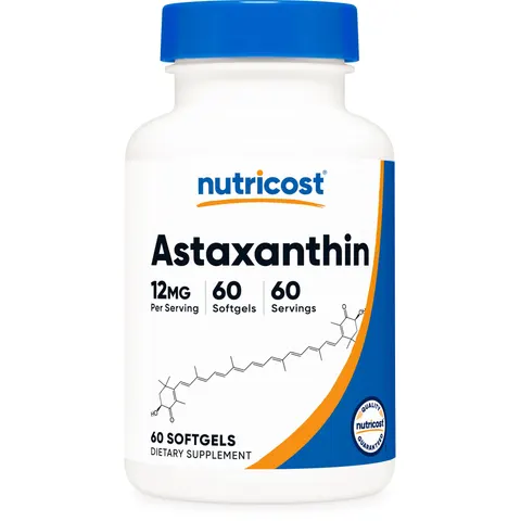 Nutricost, Astaxanthin, 12 mg, 60 Softgels – image 1