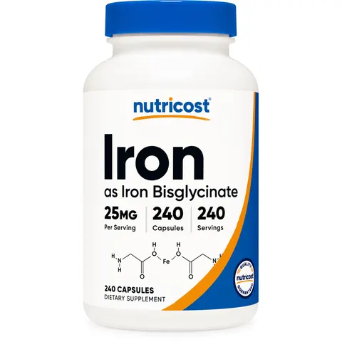 Nutricost, Iron, 25 mg , 240 Capsules – image 1