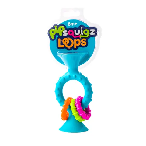 Fat Brain Pipsquigz Loops Teal Suction Toy – image 1