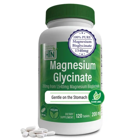 Magnesium Glycinate 200mg | 120 Tablets | High Absorption – image 1