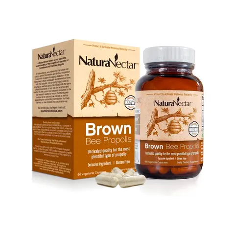 NaturaNectar, Brown Bee Propolis, 60 Vegetable Capsules – image 1