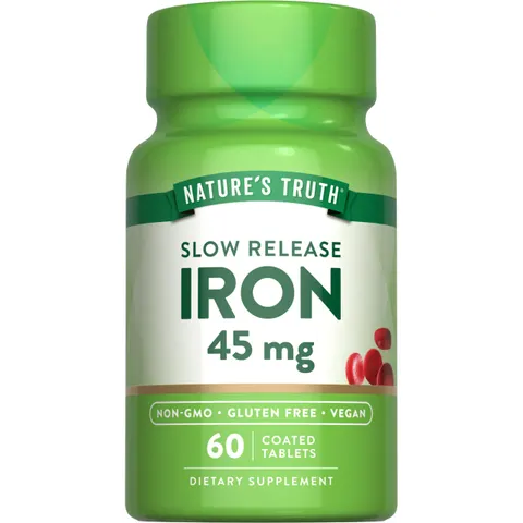 Nature's Truth, Slow Release Iron, 45 mg, 60 Coated Tablets – image 1