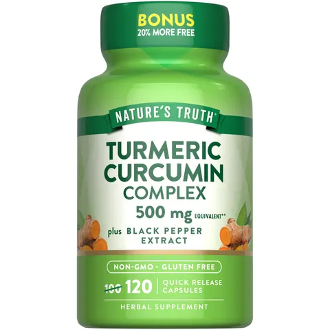 Nature's Truth, Turmeric Curcumin Complex Plus Black Pepper Extract, 500 mg, 120 Quick Release Capsules – image 1