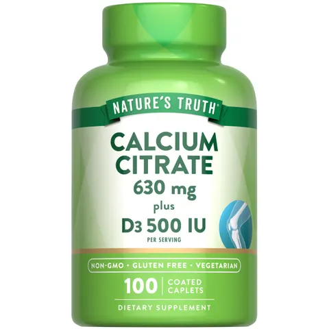 Nature's Truth, Calcium Citrate Plus D3, 100 Coated Caplets – image 1