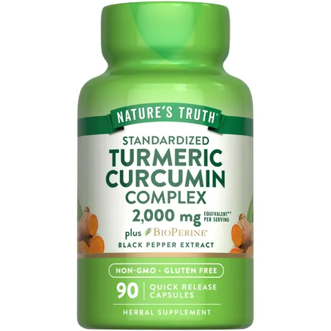 Nature's Truth, Turmeric Curcumin Complex Plus BioPerine Black Pepper Extract, 90 Quick Release Capsules – image 1