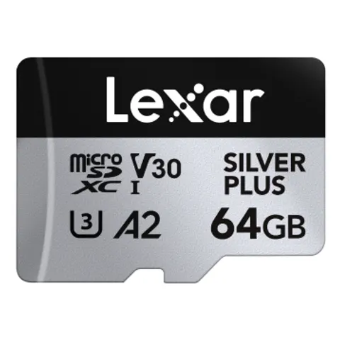 Lexar 64gb Microsdxc Silver Plus A2 V30-silver – immagine 1
