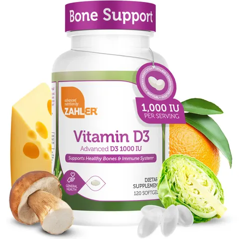 Vitamin D3, 1000 IU, D3 Bone Density & Calcium Absorption, 60 Capsules – image 1