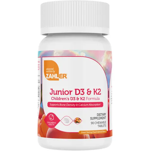 Junior Vitamin D3 + K2 Chewable Tablets for Kids, 90c – image 1