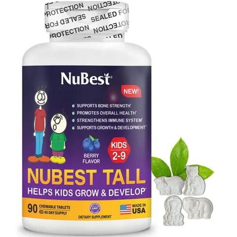 NuBest, Tall, Kids 2-9, Berry, 90 Chewable Tablets – image 1