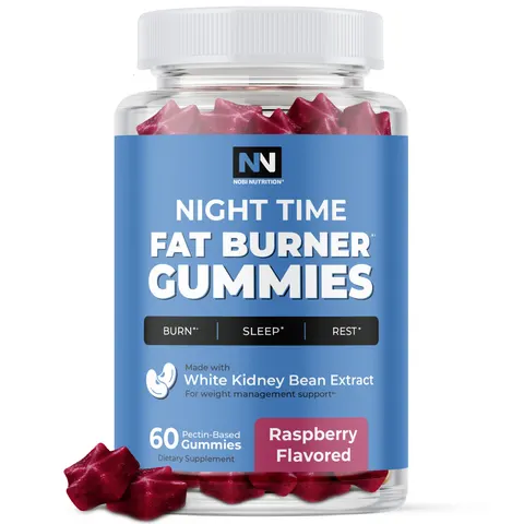 Nobi Nutrition, Night Time Fat Burn Gummies, Raspberry, 60 Pectin Based Gummies – image 1