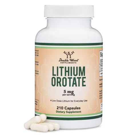 Double Wood Supplements Lithium Orotate 5mg, 210 Capsules – image 1