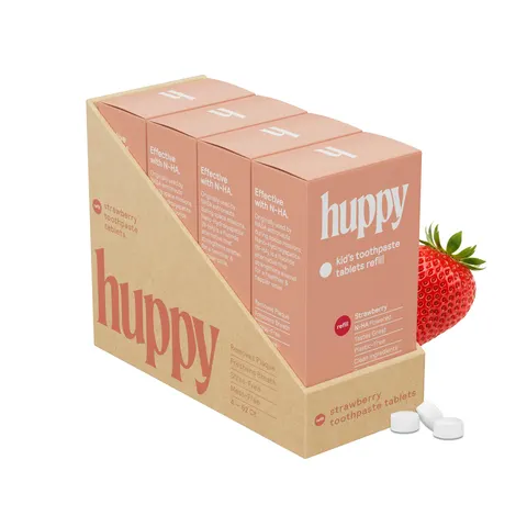 HUPPY Toothpaste Tablets – Nano HA, Strawberry, Fluoride-Free – image 1